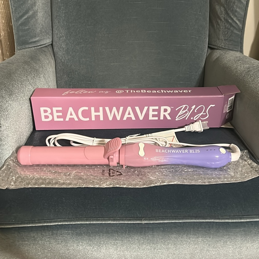 Beachwaver B1.25 rotating curling iron Pink Sunset color